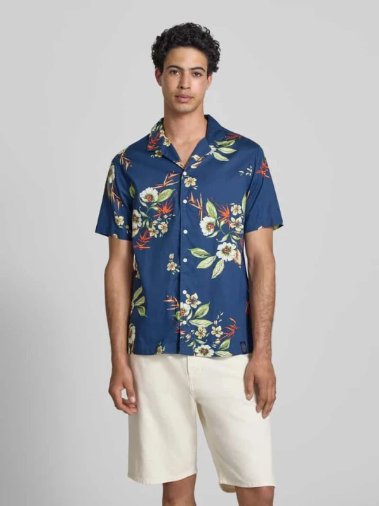 Zdjęcie produktu Koszula casual z kołnierzem rewersowym, krój regular fit Superdry Granatowy