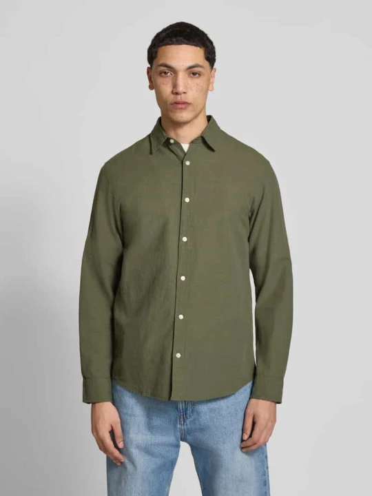 Zdjęcie produktu Koszula casual z kołnierzykiem kent, krój regular fit, model 'BREEZE' Jack&Jones Oliwkowy