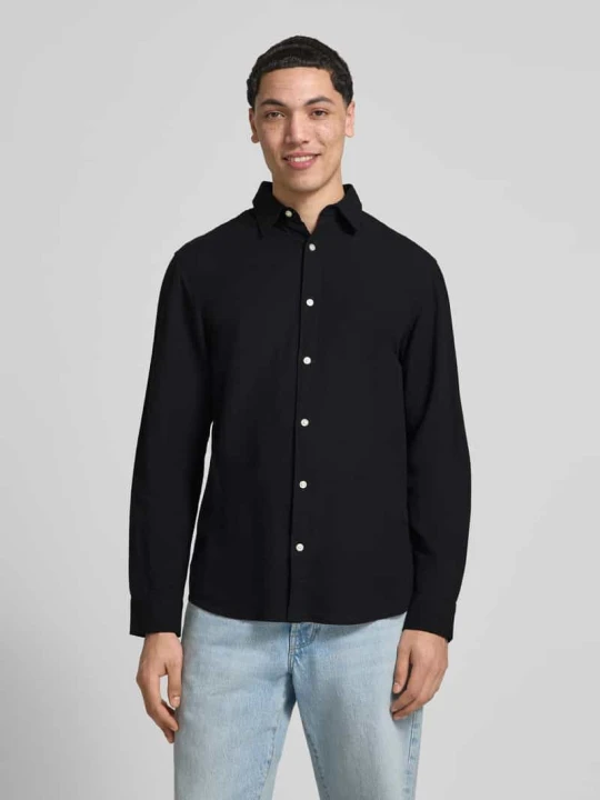 Zdjęcie produktu Koszula casual z kołnierzykiem kent, krój regular fit, model 'BREEZE' Jack&Jones Czarny