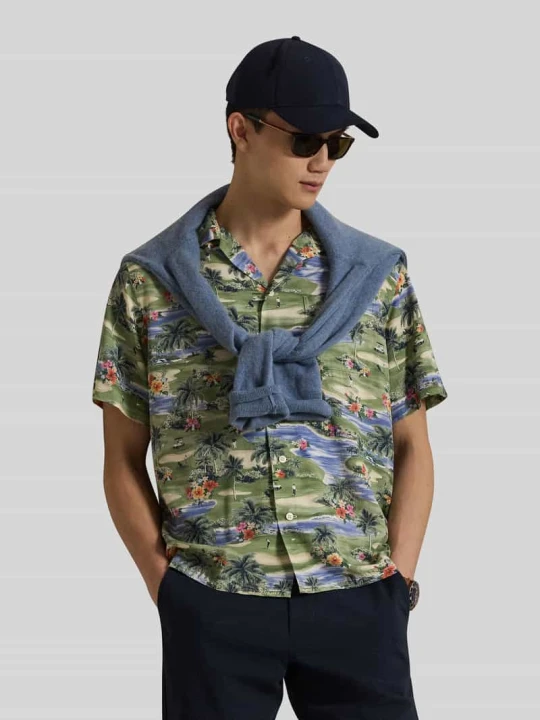 Zdjęcie produktu Koszula casual z krótkim rękawem z nadrukiem na całej powierzchni Polo Ralph Lauren Jasnozielony