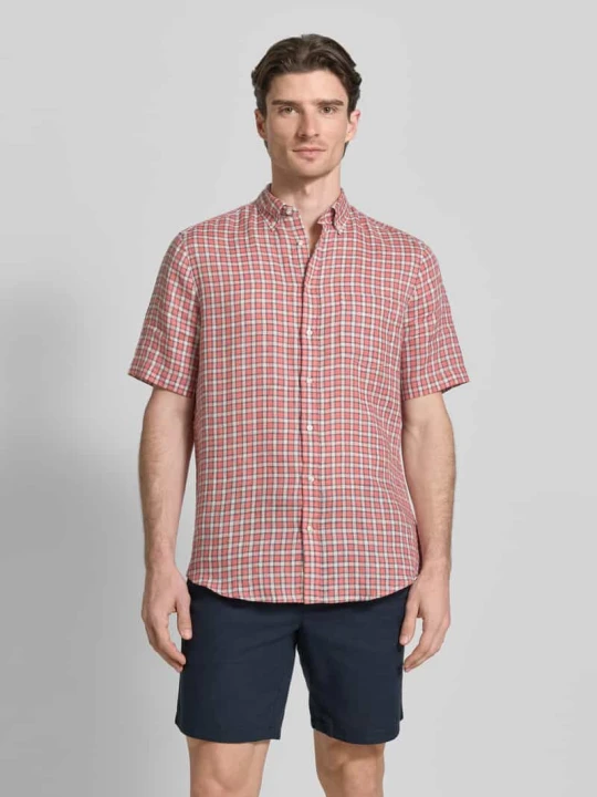 Zdjęcie produktu Koszula casual z lnu, krój regular fit Christian Berg Łososiowy