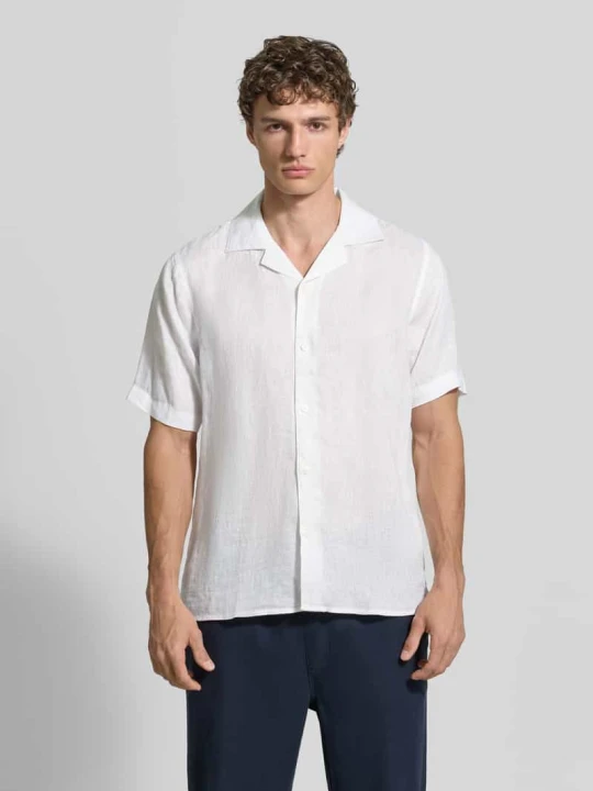 Zdjęcie produktu Koszula casual z lnu o kroju modern fit model 'CAMICIA' MARKUP Biały