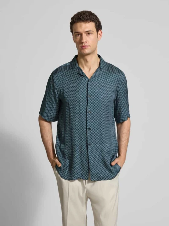 Zdjęcie produktu Koszula casual z wiskozy o kroju regular fit CRUNA Oceaniczny