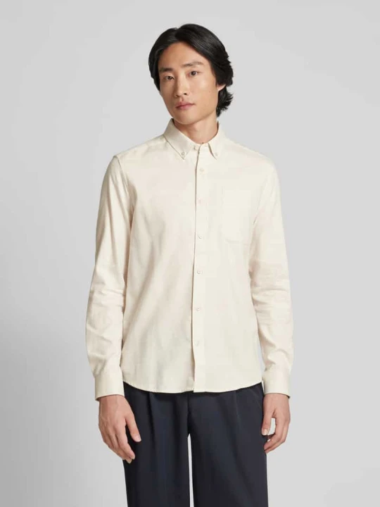 Zdjęcie produktu Koszula casualowa o kroju custom fit z kołnierzykiem typu button down KnowledgeCotton Apparel Jasnoszary