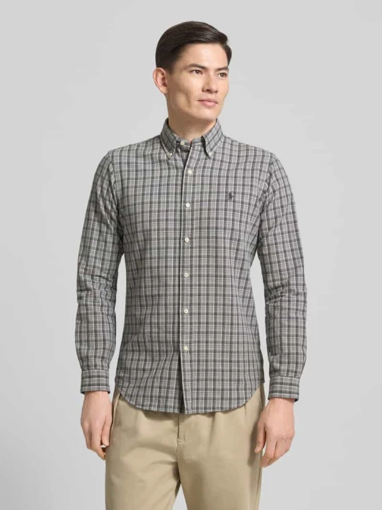 Zdjęcie produktu Koszula casualowa o kroju custom fit z kołnierzykiem typu button down Polo Ralph Lauren Antracytowy melanż