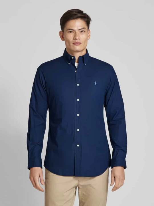 Zdjęcie produktu Koszula casualowa o kroju custom fit z wyhaftowanym logo Polo Ralph Lauren Granatowy