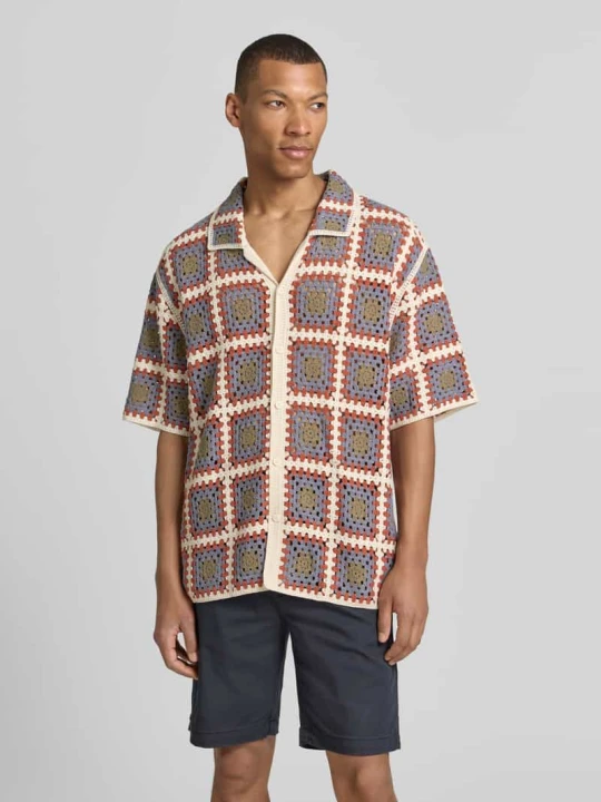 Zdjęcie produktu Koszula casualowa o kroju loose fit z kołnierzykiem typu kent Jake*s Beżowy