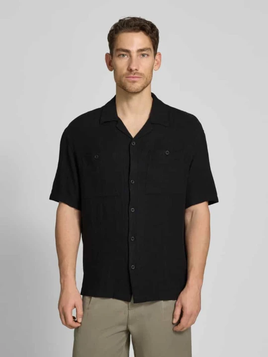 Zdjęcie produktu Koszula casualowa o kroju loose fit z mieszanki lnu i wiskozy Tom Tailor Czarny