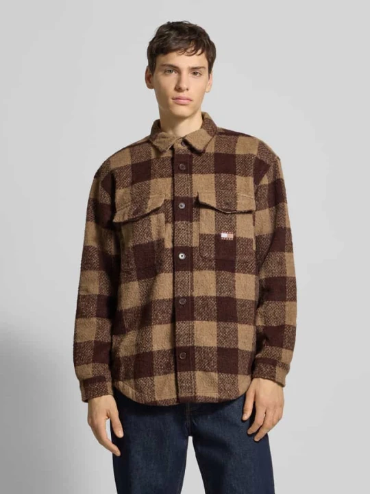 Zdjęcie produktu Koszula casualowa o kroju loose fit z wzorem na całej powierzchni Tommy Jeans Średniobrązowy