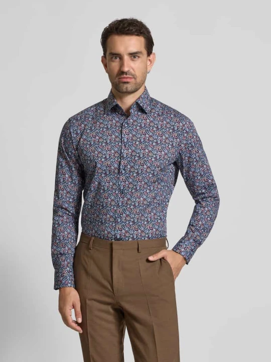 Zdjęcie produktu Koszula casualowa o kroju Modern Fit z kołnierzykiem typu kent Olymp Granatowy
