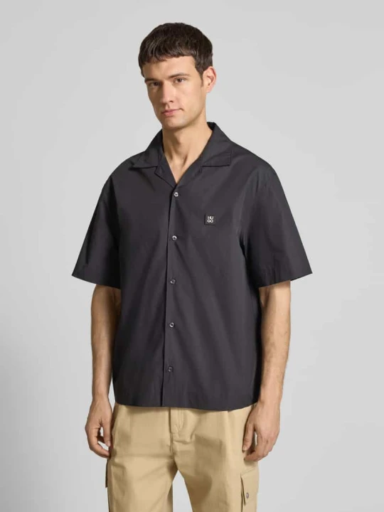 Zdjęcie produktu Koszula casualowa o kroju oversized z czystej bawełny model ‘ESPINO’ Hugo Czarny