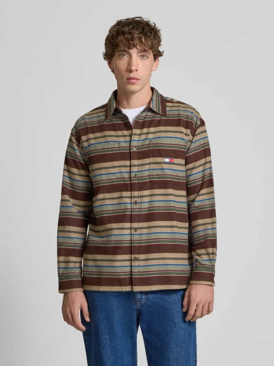 Zdjęcie produktu Koszula casualowa o kroju oversized z czystej bawełny Tommy Jeans Średniobrązowy