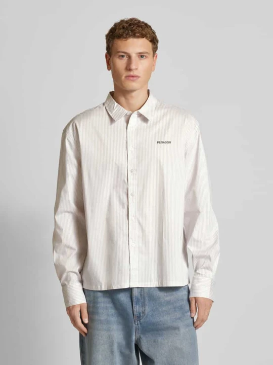 Zdjęcie produktu Koszula casualowa o kroju oversized z nadrukiem z logo model ‘MARO’ Pegador Złamany biały