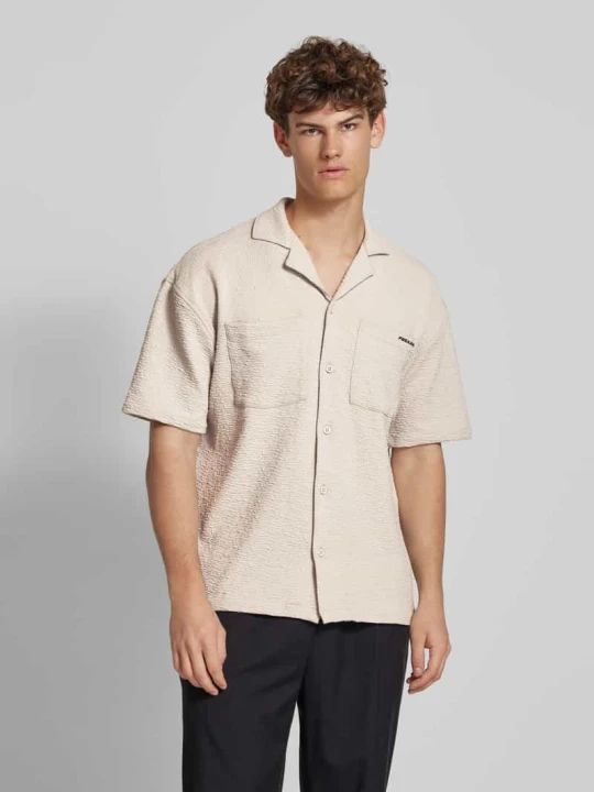 Zdjęcie produktu Koszula casualowa o kroju oversized z rękawem o dł. 1/2 model ‘ACADO’ Pegador Beżowy
