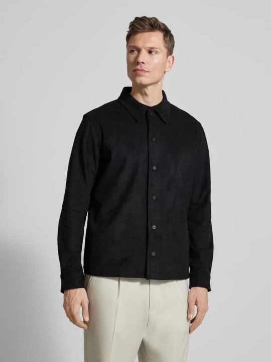 Zdjęcie produktu Koszula casualowa o kroju regular fit w Imitacja zamszu Model 'ENASO' Hugo Czarny