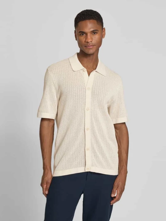Zdjęcie produktu koszula casualowa o kroju regular fit w imitacji dzianiny model 'Owen' Jack&Jones Beżowy