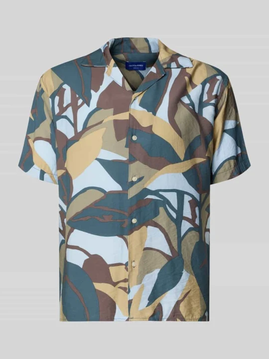 Zdjęcie produktu koszula casualowa o kroju regular fit we wzór na całej powierzchni model 'TAVIRA MARSHALL' Jack&Jones Oliwkowy