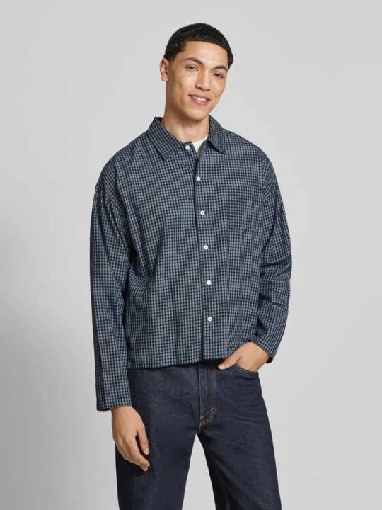 Zdjęcie produktu koszula casualowa o kroju regular fit z bawełny model 'AUSTIN' Jack&Jones Granatowy
