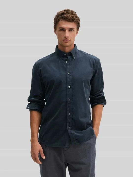 Zdjęcie produktu Koszula casualowa o kroju regular fit z bawełny z fakturą sztruksu Marc O'Polo Granatowy