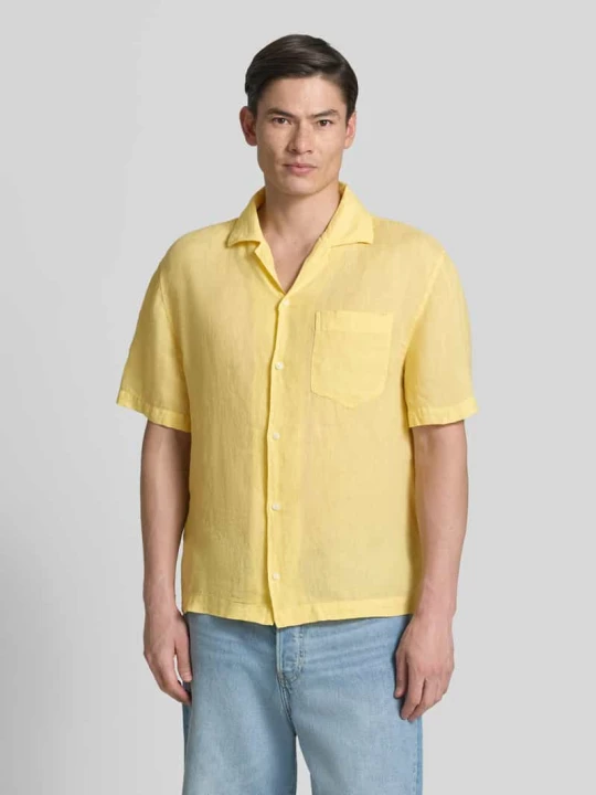 Zdjęcie produktu Koszula casualowa o kroju regular fit z czystego lnu model 'EXOLINO' Hugo Jasnożółty