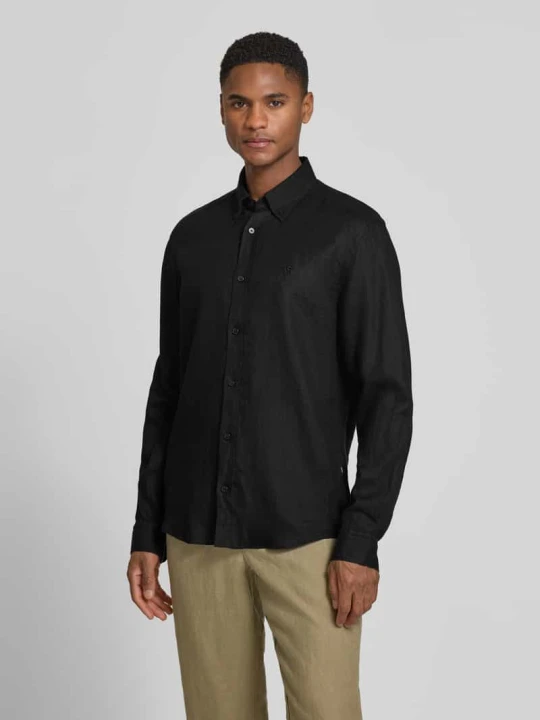 Zdjęcie produktu koszula casualowa o kroju regular fit z czystego lnu model 'LIAM' Boss Czarny
