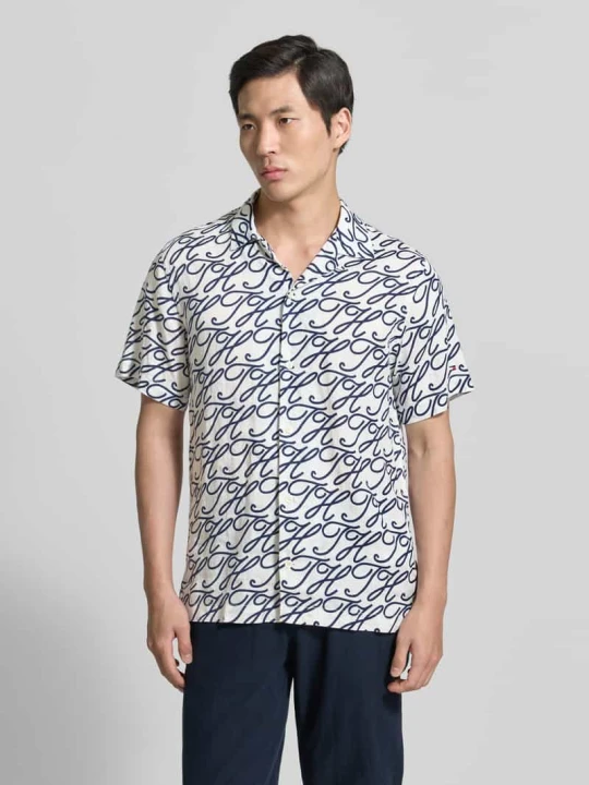 Zdjęcie produktu Koszula casualowa o kroju regular fit z czystego lnu model 'LINEN CAMP COLLAR' Tommy Hilfiger Ciemnoniebieski