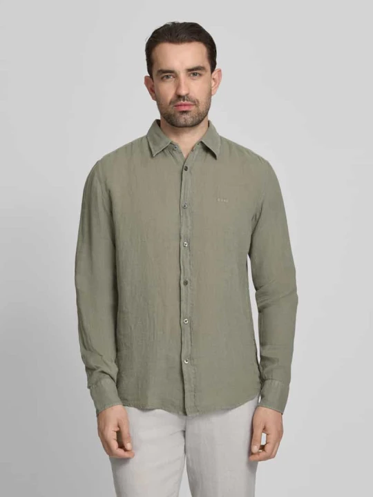 Zdjęcie produktu Koszula casualowa o kroju regular fit z czystego lnu model 'RELEGANT' Boss Oliwkowy