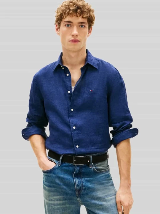Zdjęcie produktu Koszula casualowa o kroju regular fit z czystego lnu Tommy Hilfiger Granatowy