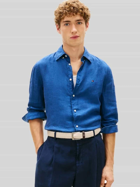 Zdjęcie produktu Koszula casualowa o kroju regular fit z czystego lnu Tommy Hilfiger Jeansowy niebieski
