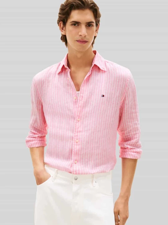 Zdjęcie produktu Koszula casualowa o kroju regular fit z czystego lnu Tommy Hilfiger Różowy