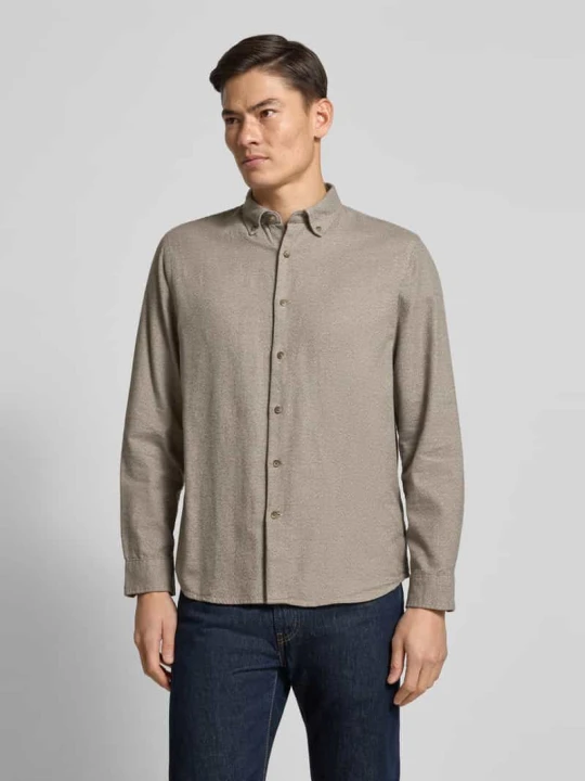 Zdjęcie produktu koszula casualowa o kroju regular fit z czystej bawełny model 'REGNOAH' Selected Beżowy