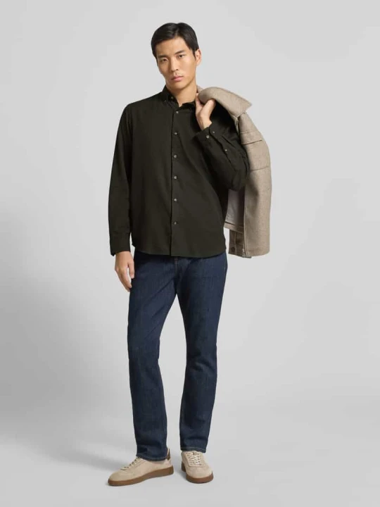 Zdjęcie produktu Koszula casualowa o kroju regular fit z czystej bawełny ekologicznej model ‘REGNOAH’ Selected Homme Ciemnozielony