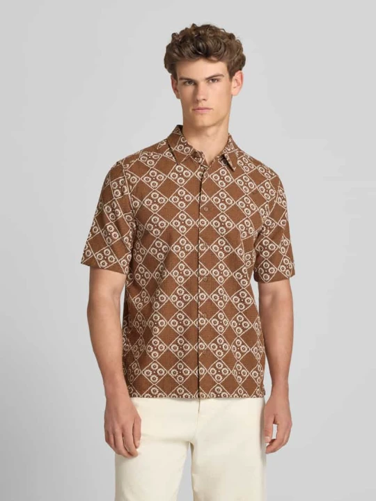 Zdjęcie produktu Koszula casualowa o kroju regular fit z czystej bawełny model 'JOHNSON' Only & Sons Ciemnoczerwony