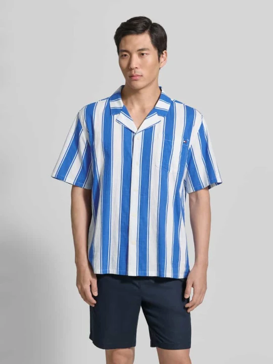 Zdjęcie produktu koszula casualowa o kroju regular fit z czystej bawełny model 'WOVEN BOWLING' Tommy Hilfiger Królewski niebieski