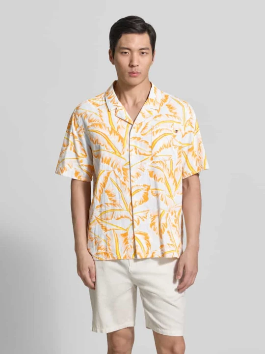 Zdjęcie produktu koszula casualowa o kroju regular fit z czystej bawełny model 'WOVEN BOWLING' Tommy Hilfiger Pomarańczowy