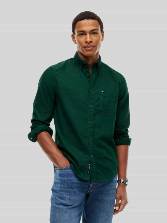 Zdjęcie produktu Koszula casualowa o kroju regular fit z czystej bawełny Tommy Jeans Ciemnozielony