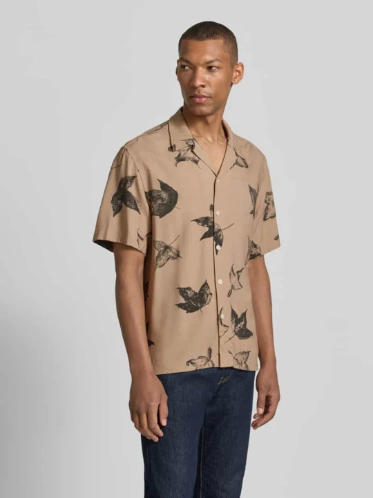 Zdjęcie produktu Koszula casualowa o kroju regular fit z czystej wiskozy model 'TERRY' Selected Jasnobrązowy