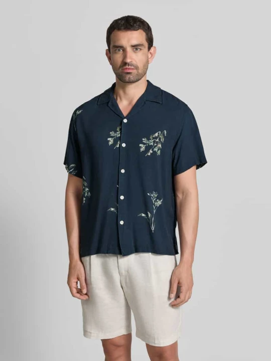 Zdjęcie produktu Koszula casualowa o kroju regular fit z czystej wiskozy model 'TERRY' Selected Granatowy