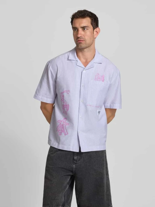 Zdjęcie produktu Koszula casualowa o kroju regular fit z detalem z logo Edwin Fioletowy