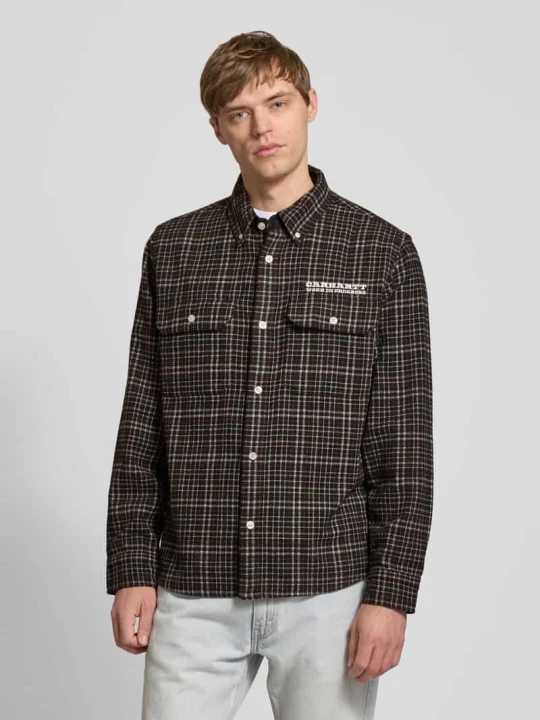 Zdjęcie produktu Koszula casualowa o kroju regular fit z dodatkiem wełny i wyhaftowanym logo Carhartt WIP Czarny
