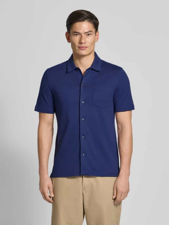 Zdjęcie produktu Koszula casualowa o kroju regular fit z fakturą siateczki Tommy Hilfiger Granatowy