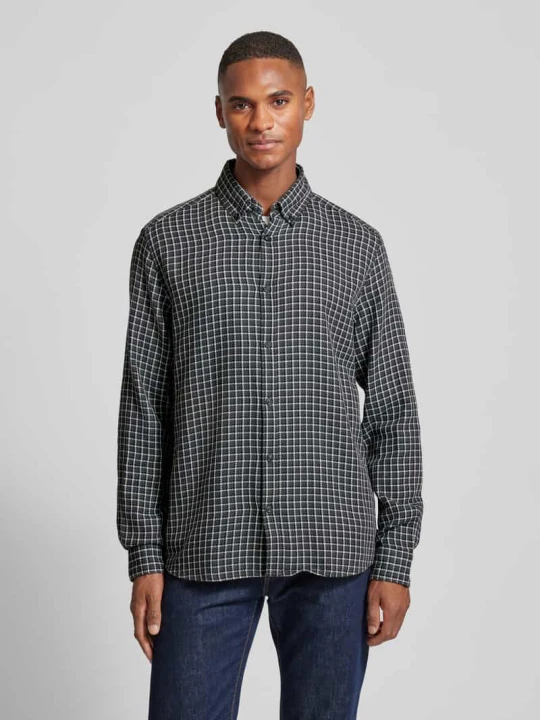 Zdjęcie produktu Koszula casualowa o kroju regular fit z fakturowanej bawełny z kołnierzykiem typu button down s.Oliver Antracytowy