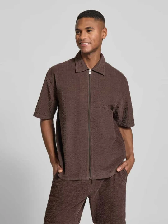 Zdjęcie produktu Koszula casual o strukturze, krój regular fit Jake*s Czekoladowy