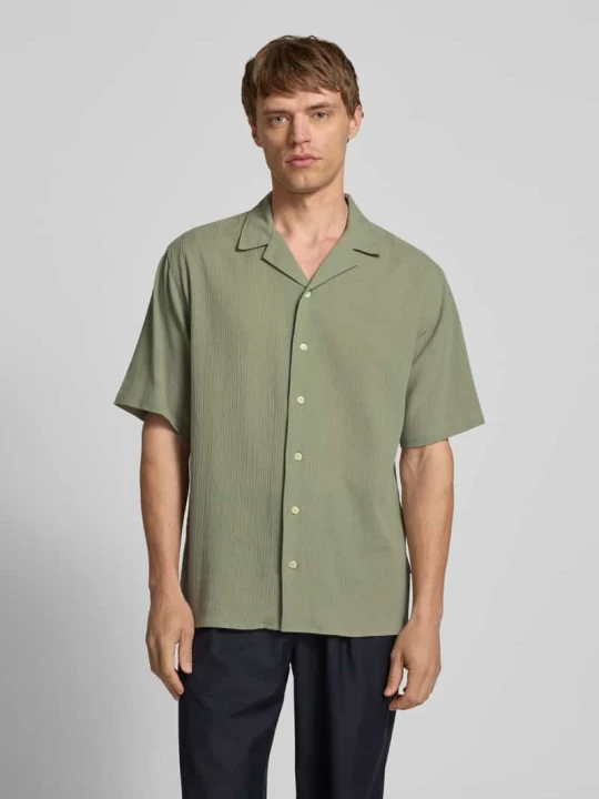 Zdjęcie produktu Koszula casualowa o kroju regular fit z fakturowanym wzorem model ‘FELIX’ Redefined Rebel Limonkowy