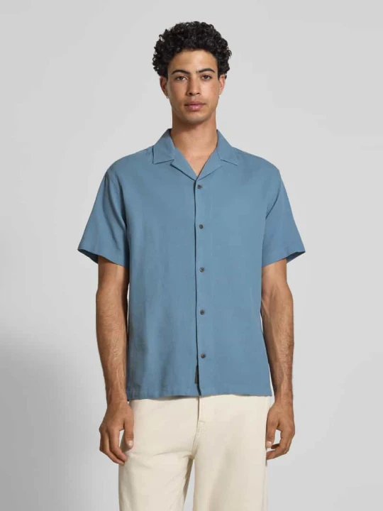 Zdjęcie produktu Koszula casualowa o kroju regular fit z fakturowanym wzorem model 'Global' Jack&Jones Jeansowy niebieski