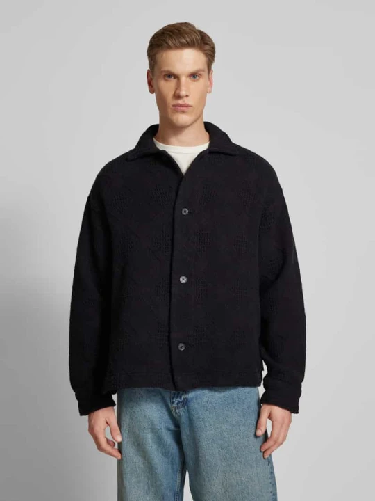 Zdjęcie produktu Koszula casualowa o kroju regular fit z fakturowanym wzorem model ‘GREENPOINT’ Jack&Jones Czarny