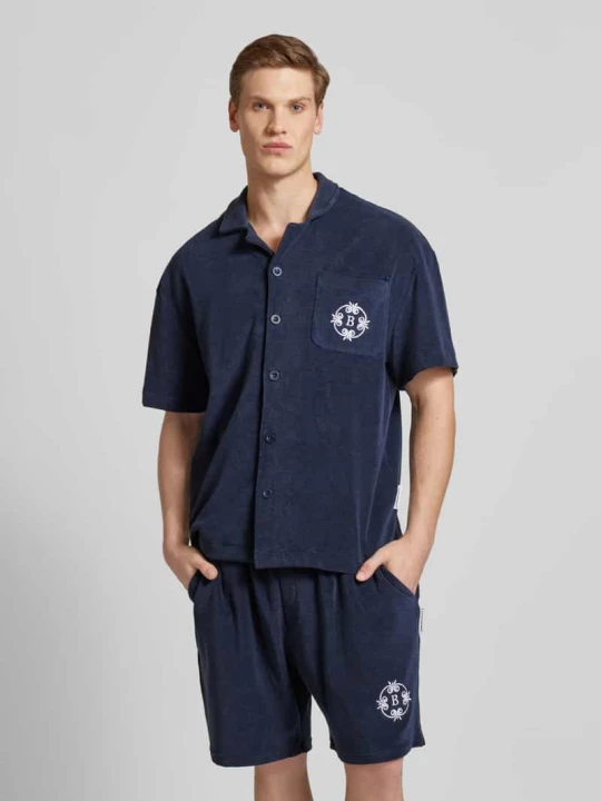 Zdjęcie produktu Koszula casualowa o kroju regular fit z kieszenią na piersi No Bystanders Granatowy