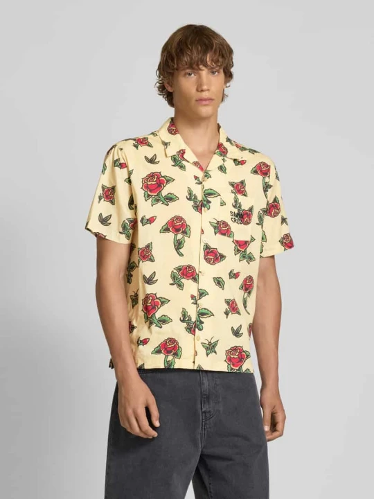 Zdjęcie produktu Koszula casualowa o kroju regular fit z kołnierzem z połami model ‘FLASH ROSES’ Santa Cruz Beżowy