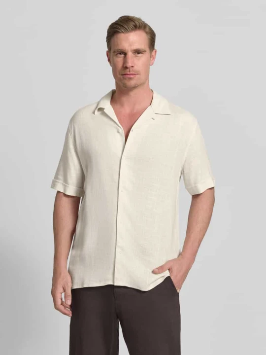 Zdjęcie produktu koszula casualowa o kroju regular fit z kołnierzem z połami model 'Honolulu' Antony Morato Écru