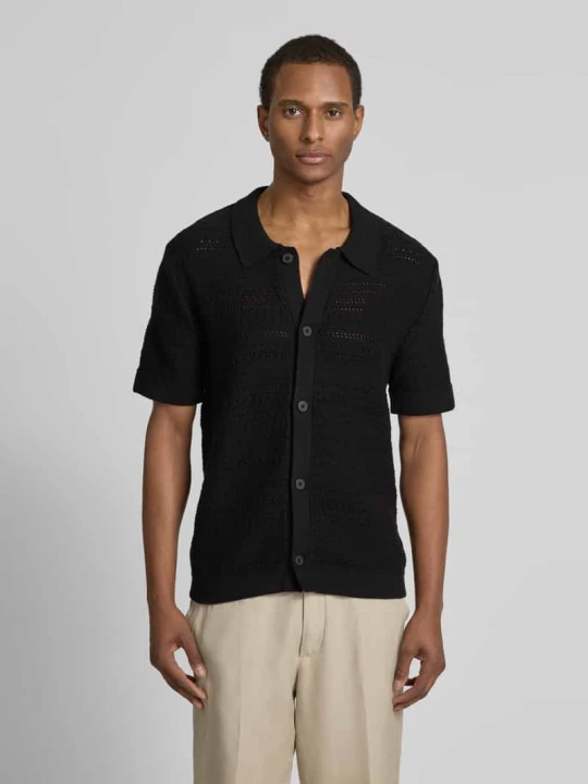 Zdjęcie produktu Koszula casualowa o kroju regular fit z kołnierzykiem polo model ‘PALO’ Selected Homme Czarny